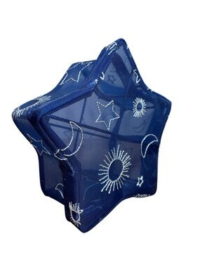 Star Mesh Storage Container Celestial Whimsical Embroidered Box
